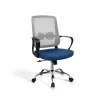 Silla despacho giratoria elevable acabado gris/azul, 60m(ancho) 100/110cm(altura) 61cm(fondo)