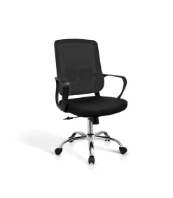 Silla despacho giratoria elevable acabado negro, 60m(ancho) 100/110cm(altura) 61cm(fondo)
