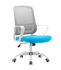 Silla despacho giratoria elevable acabado gris/azul, 59m(ancho) 99/109cm(altura) 56cm(fondo)