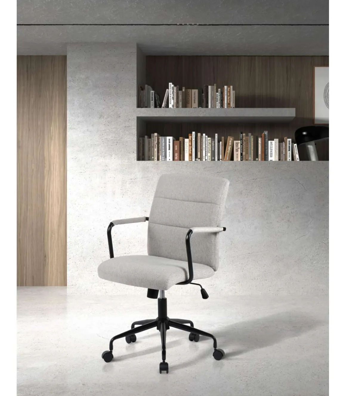Silla despacho giratoria elevable acabado gris, 64m(ancho) 91/99cm(altura) 70cm(fondo)