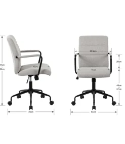 Silla despacho giratoria elevable acabado gris, 64m(ancho) 91/99cm(altura) 70cm(fondo)