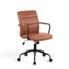 Silla despacho giratoria elevable acabado polipiel marrón, 64m(ancho) 91/99cm(altura) 70cm(fondo)