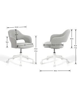 Silla despacho giratoria elevable acabado gris, 58m(ancho) 71/81cm(altura) 58cm(fondo)