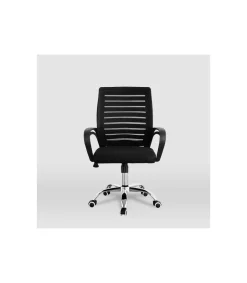 Silla despacho giratoria Emma tapizada en tejido transpirable negro, 92/102cm(alto) 61cm(ancho) 53cm(largo)