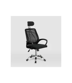 Silla despacho giratoria Esther tapizada en tejido transpirable negro, 111/121cm(alto) 61cm(ancho) 53cm(largo)