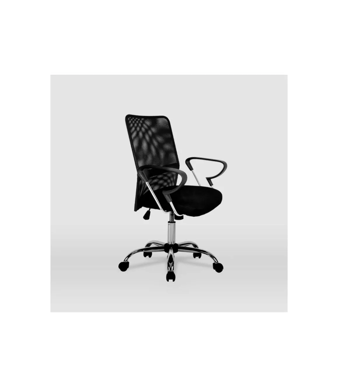 Silla despacho giratoria Helena tapizada en tejido transpirable negro, 86/96cm(alto) 59cm(ancho) 54cm(largo)