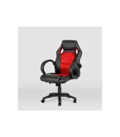 Silla gaming Olimpia tapizada en piel sintética negro/rojo, 118/127cm(alto) 64.5cm(ancho) 71cm(largo)