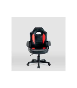 Silla gaming Zoe tapizada en piel sintética negro/rojo, 92/102cm(alto) 56cm(ancho) 54cm(largo)