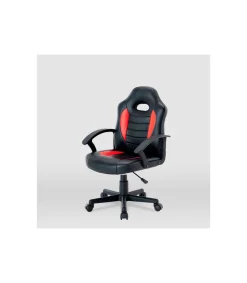 Silla gaming Zoe tapizada en piel sintética negro/rojo, 92/102cm(alto) 56cm(ancho) 54cm(largo)