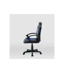 Silla gaming Zoe tapizada en piel sintética negro/azul, 92/102cm(alto) 56cm(ancho) 54cm(largo)