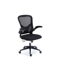 Silla giratoria regulable Lexi tapizada en tejido red transpirable negro, 66 x 64 x 98-108 cm (ancho x largo x alto)
