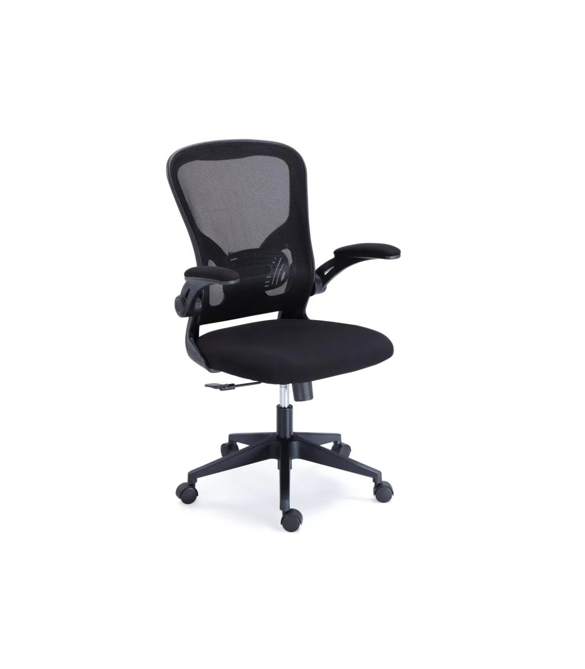 Silla giratoria regulable Lexi tapizada en tejido red transpirable negro, 66 x 64 x 98-108 cm (ancho x largo x alto)