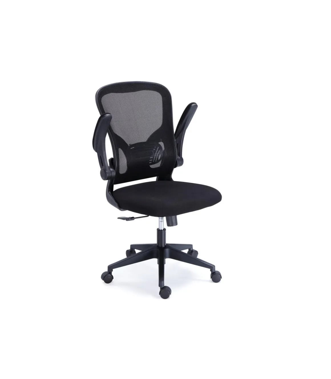 Silla giratoria regulable Lexi tapizada en tejido red transpirable negro, 66 x 64 x 98-108 cm (ancho x largo x alto)