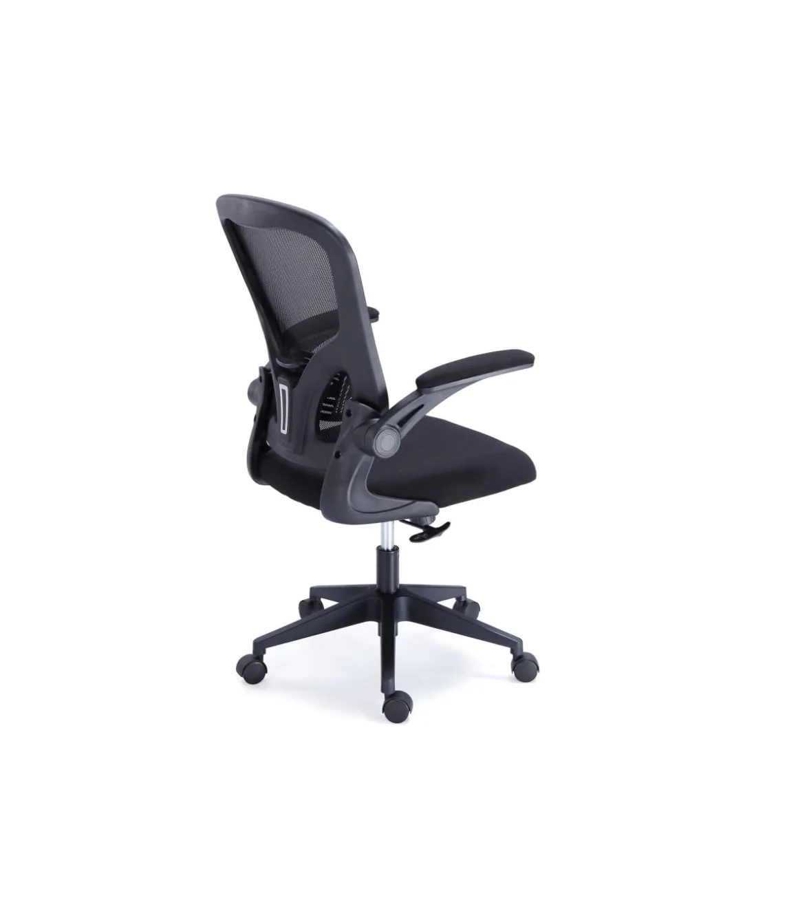 Silla giratoria regulable Lexi tapizada en tejido red transpirable negro, 66 x 64 x 98-108 cm (ancho x largo x alto)