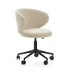 Sillón despacho giratorio elevable Rebeca acabado beige, 60.5m(ancho) 73.5/83cm(altura) 60.5cm(fondo)