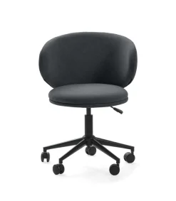 Sillón despacho giratorio elevable Rebeca acabado gris oscuro, 60.5m(ancho) 73.5/83cm(altura) 60.5cm(fondo)