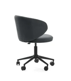 Sillón despacho giratorio elevable Rebeca acabado gris oscuro, 60.5m(ancho) 73.5/83cm(altura) 60.5cm(fondo)