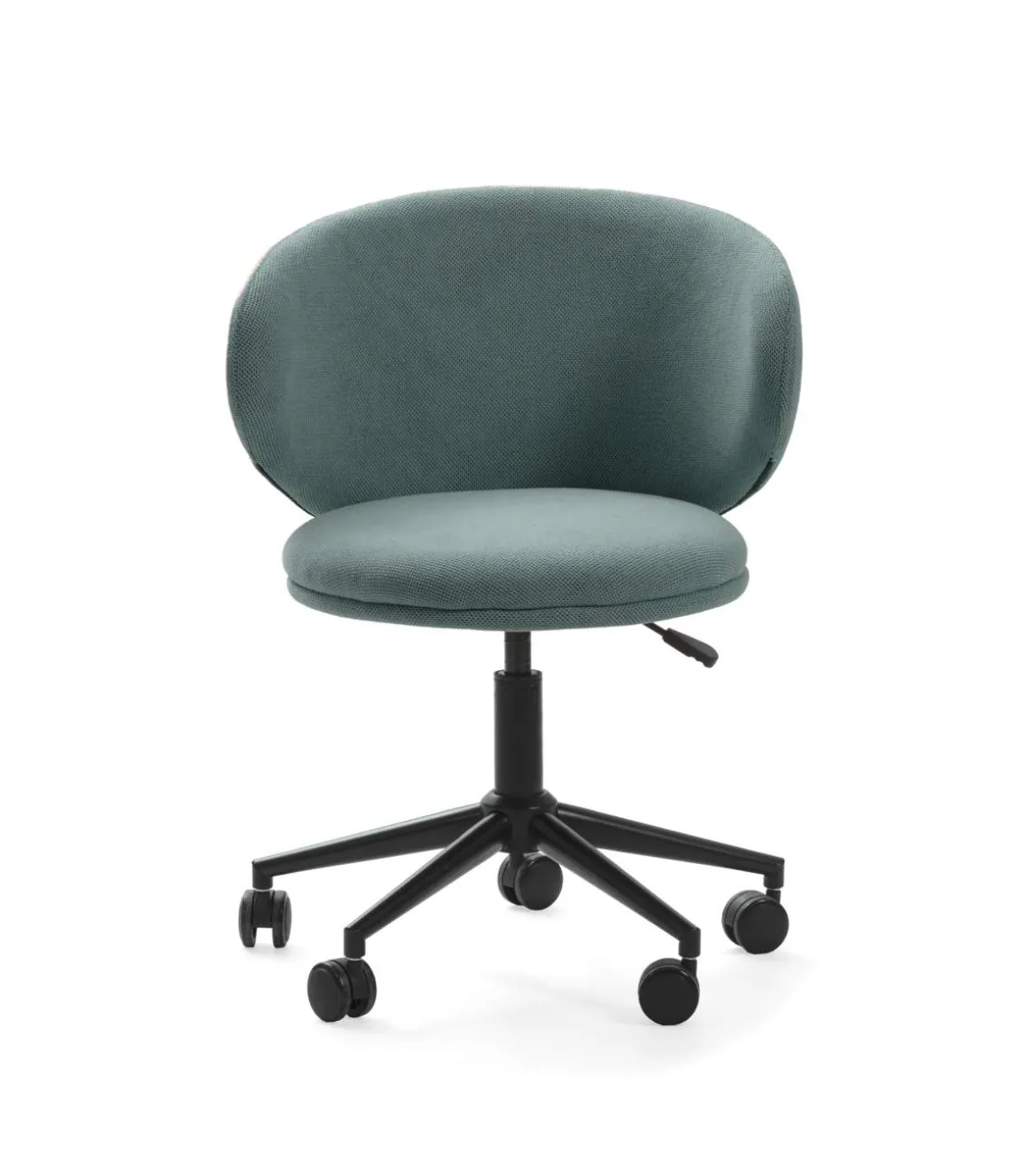 Sillón despacho giratorio elevable Rebeca acabado verde, 60.5m(ancho) 73.5/83cm(altura) 60.5cm(fondo)