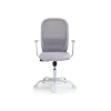 Sillón despacho giratorio maggie tapizada en tejido gris pearl, 64cm(ancho) 98/110cm(altura) 64cm(fondo)