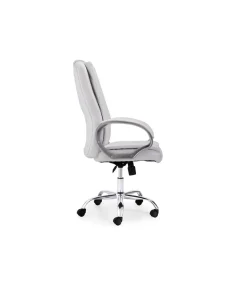 Sillón giratorio Atlas en símil piel blanco, 114-122 cm(alto)64 cm(ancho)68 cm(largo)