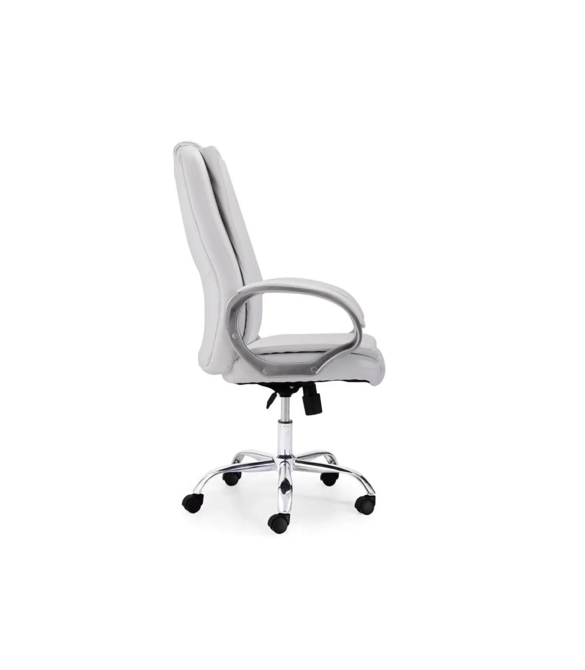 Sillón giratorio Atlas en símil piel blanco, 114-122 cm(alto)64 cm(ancho)68 cm(largo)