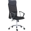 Sillón giratorio Coach red transpirable negro, 64 x 64 x 112-122 cm (ancho x largo x alto)
