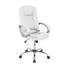 Sillón giratorio Inmaculada en polipiel blanco, 66,5 x 51 x 111-120 cm (ancho x largo x alto)