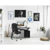 Sillón giratorio Inmaculada en polipiel negro, 66,5 x 51 x 111-120 cm (ancho x largo x alto)