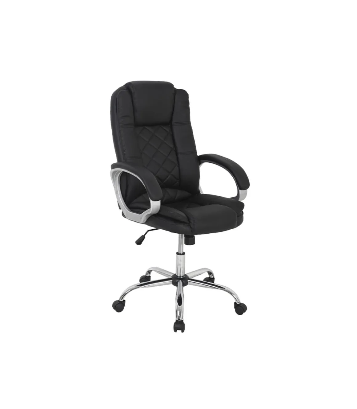 Sillón giratorio Inmaculada en polipiel negro, 66,5 x 51 x 111-120 cm (ancho x largo x alto)
