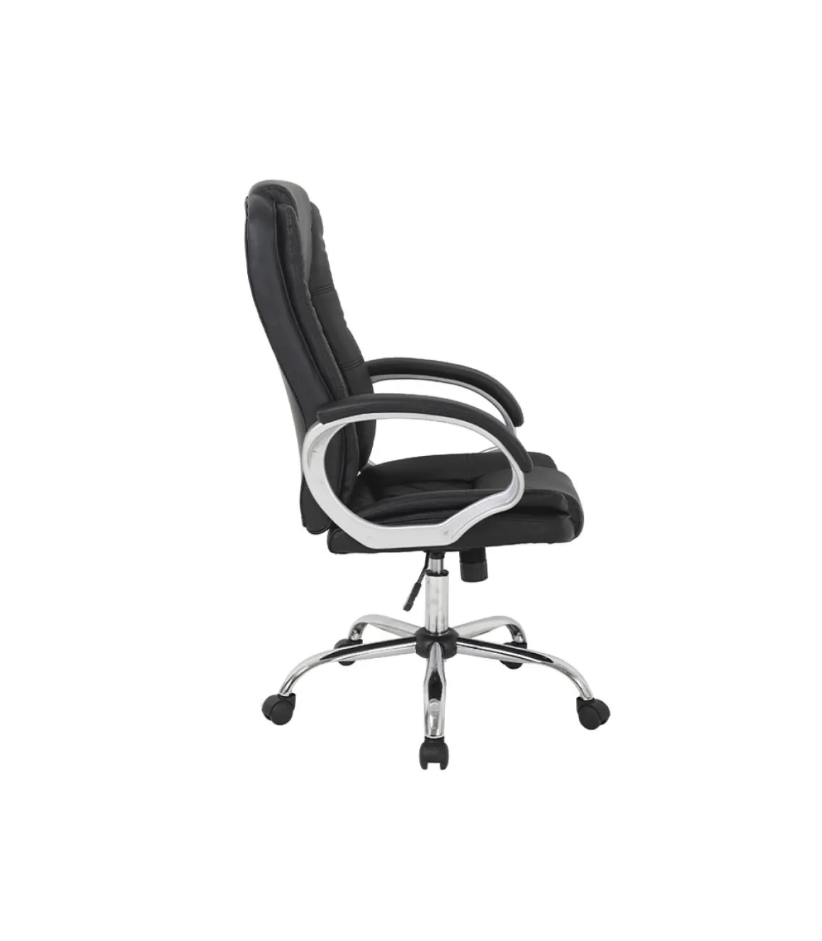 Sillón giratorio Inmaculada en polipiel negro, 66,5 x 51 x 111-120 cm (ancho x largo x alto)