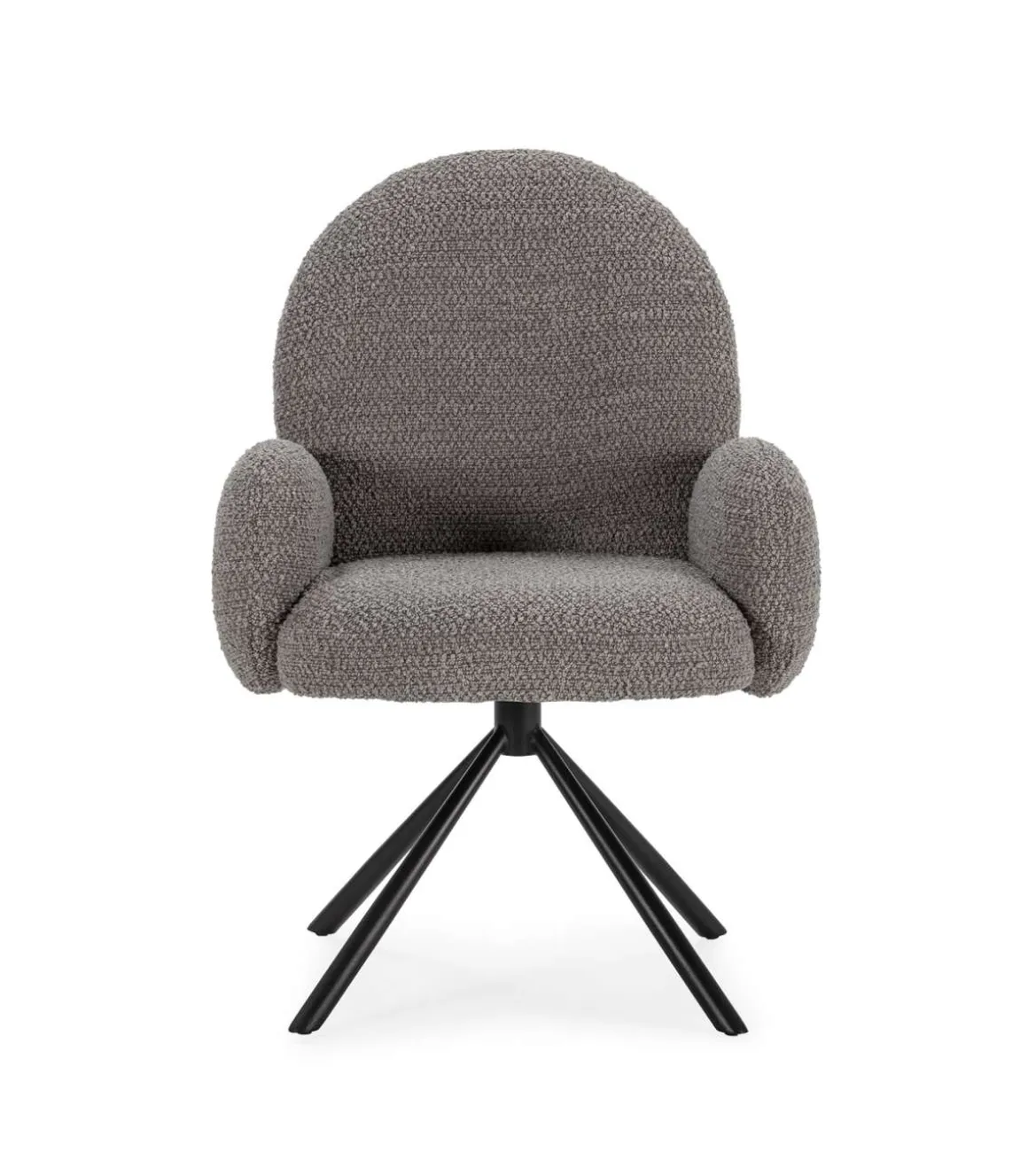 Sillón giratorio modelo Dama con brazos tapizado textil gris claro, 89cm(alto) 64cm(ancho) 60cm(largo)