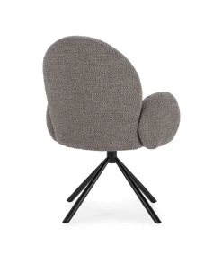 Sillón giratorio modelo Dama con brazos tapizado textil gris claro, 89cm(alto) 64cm(ancho) 60cm(largo)