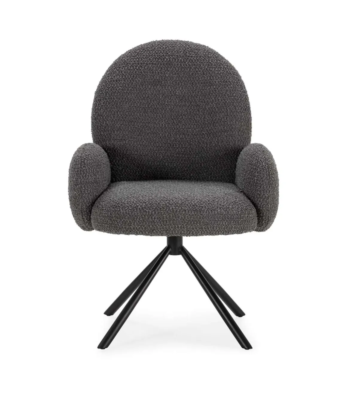 Sillón giratorio modelo Dama con brazos tapizado textil gris oscuro, 89cm(alto) 64cm(ancho) 60cm(largo)