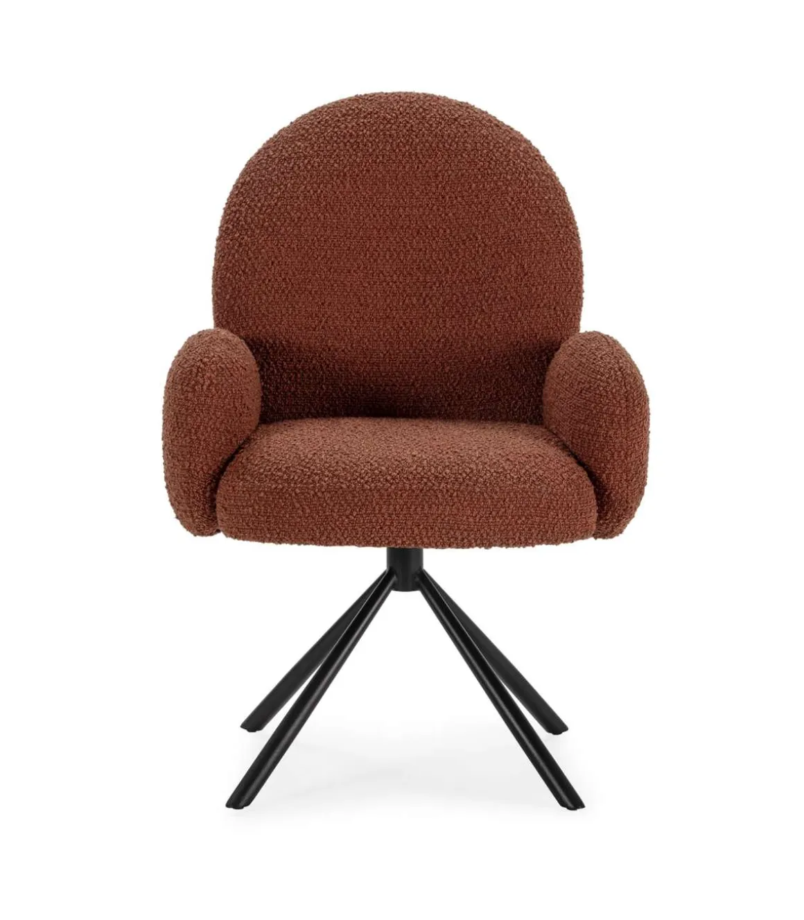Sillón giratorio modelo Dama con brazos tapizado textil teja, 89cm(alto) 64cm(ancho) 60cm(largo)