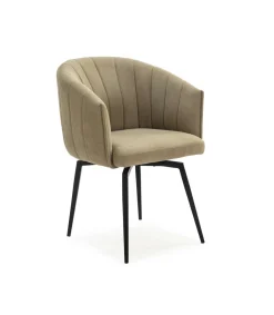 Sillón giratorio modelo Plumeti tapizado textil verde, 81cm(alto) 60cm(ancho) 61cm(largo)