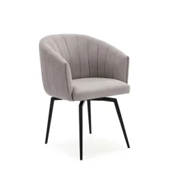 Sillón giratorio modelo Plumeti tapizado textil taupe, 81cm(alto) 60cm(ancho) 61cm(largo)