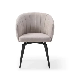 Sillón giratorio modelo Plumeti tapizado textil taupe, 81cm(alto) 60cm(ancho) 61cm(largo)