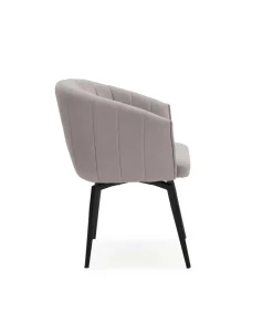 Sillón giratorio modelo Plumeti tapizado textil taupe, 81cm(alto) 60cm(ancho) 61cm(largo)