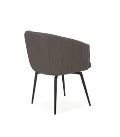 Sillón giratorio modelo Plumeti tapizado textil gris oscuro, 81cm(alto) 60cm(ancho) 61cm(largo)