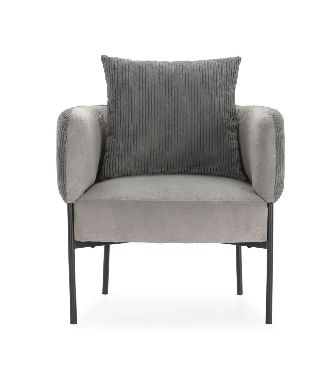 Sillón modelo Bali tapizado textil gris claro, 75cm(alto) 73cm(ancho) 78cm(largo)