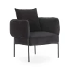 Sillón modelo Bali tapizado textil negro, 75cm(alto) 73cm(ancho) 78cm(largo)