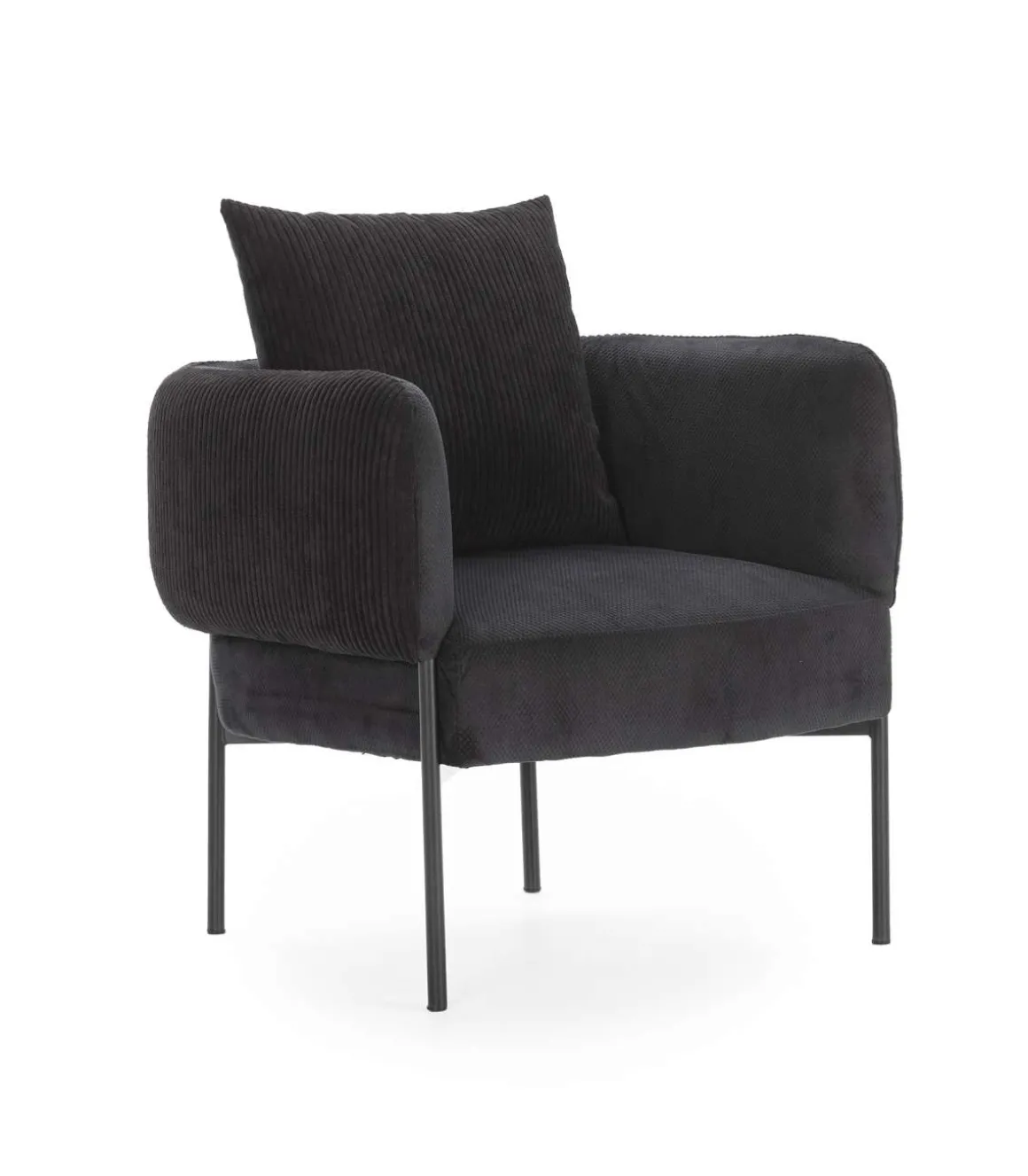 Sillón modelo Bali tapizado textil negro, 75cm(alto) 73cm(ancho) 78cm(largo)