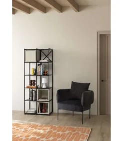 Sillón modelo Bali tapizado textil negro, 75cm(alto) 73cm(ancho) 78cm(largo)
