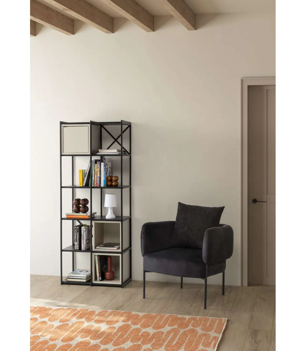 Sillón modelo Bali tapizado textil negro, 75cm(alto) 73cm(ancho) 78cm(largo)