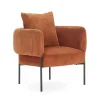 Sillón modelo Bali tapizado textil teja, 75cm(alto) 73cm(ancho) 78cm(largo)