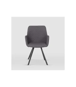 Sillón modelo Bibiana tapizadas en piel sintética cuarzo gris, 58cm(ancho ) 89cm(altura) 61cm(fondo)