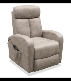 Sillón relax levantapersonas electrico Greta tapizado en tela cemento, 105cm(alto) 80cm(ancho) 80cm(fondo)