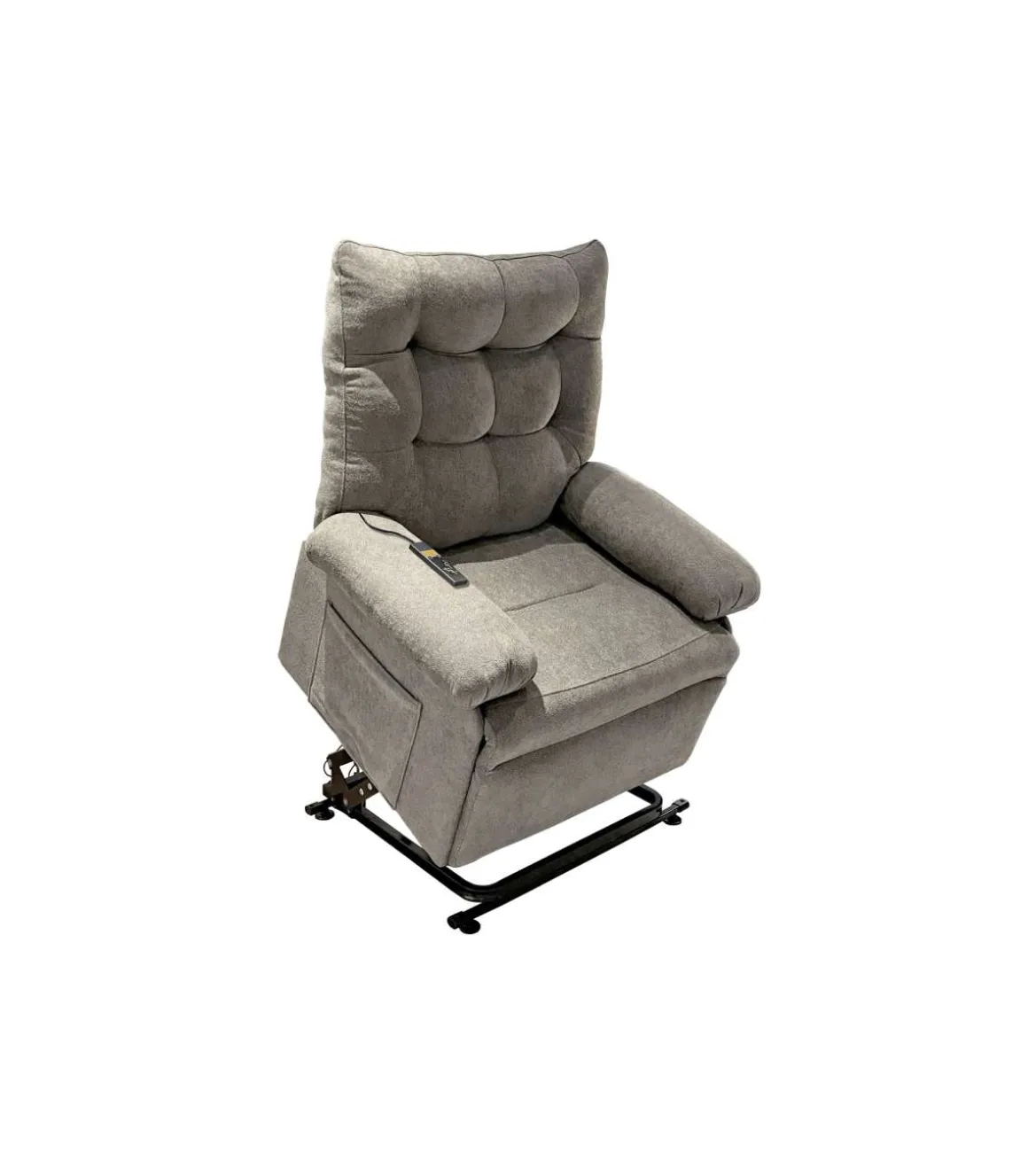 Sillón relax levantapersonas eléctrico Major tapizado en tela gris tabac, 102cm(alto) 82cm(ancho) 90cm(fondo)