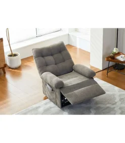 Sillón relax levantapersonas eléctrico Major tapizado en tela gris tabac, 102cm(alto) 82cm(ancho) 90cm(fondo)