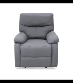 Sillón relax manual Dexter tapizado gris, 93cm(Ancho) 96cm (Fondo) 98cm(Alto)